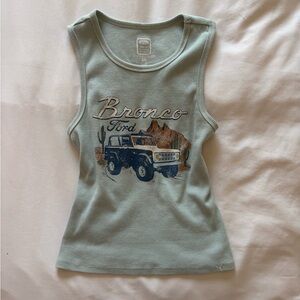 Ford Bronco Graphic Tank Top - Light Green